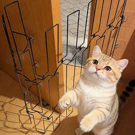 跨境新款宠物围栏金属可伸缩猫咪门栏儿童家用楼梯防护栏狗狗栅栏