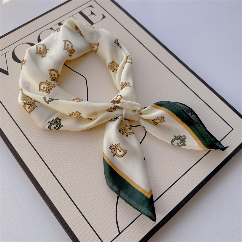 Bufandas de seda para mujeres primavera y otoño bufandas de moda para mujeres bufandas de cuello para maestros y empleados regalos de impresión de lujo ligero