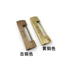 仿古老铜锁纯黄铜中式古铜挂锁老式锁头柜门复古代长锁古锁插销锁