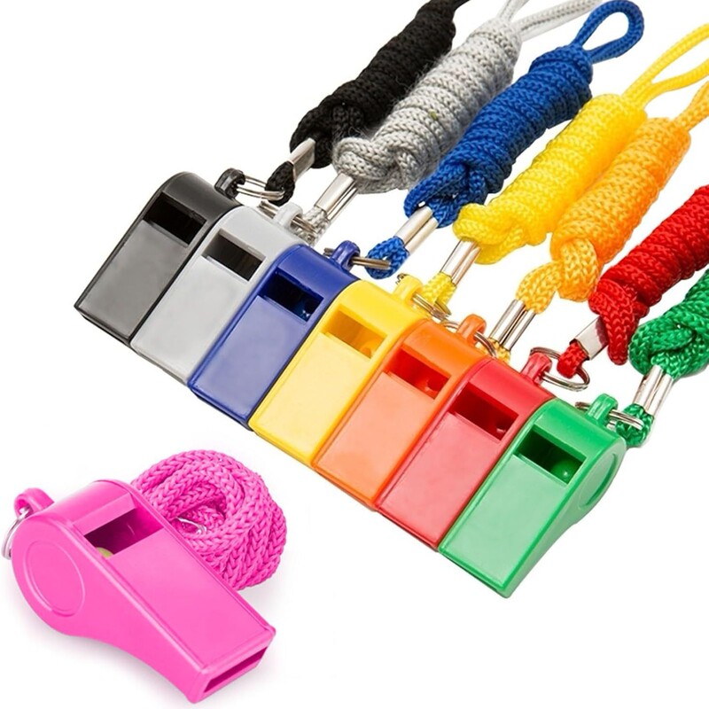 Spot High-Quality Abs Colorful Plastic Fan Cheering Whistle Outdoor Survival Whistle Competition Timing Whistle