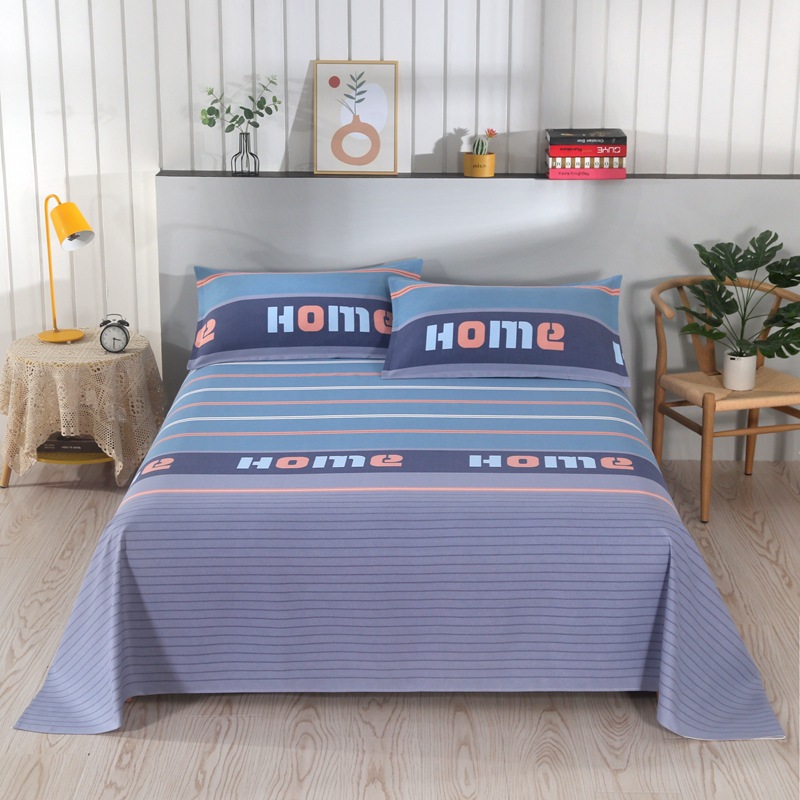 WBZ7 Coarse Cotton Bed Sheet Pure Cotton 100% Full Cotton Thickened Encrypted Double Layer Large Size Kang Sheet Four Seasons Use