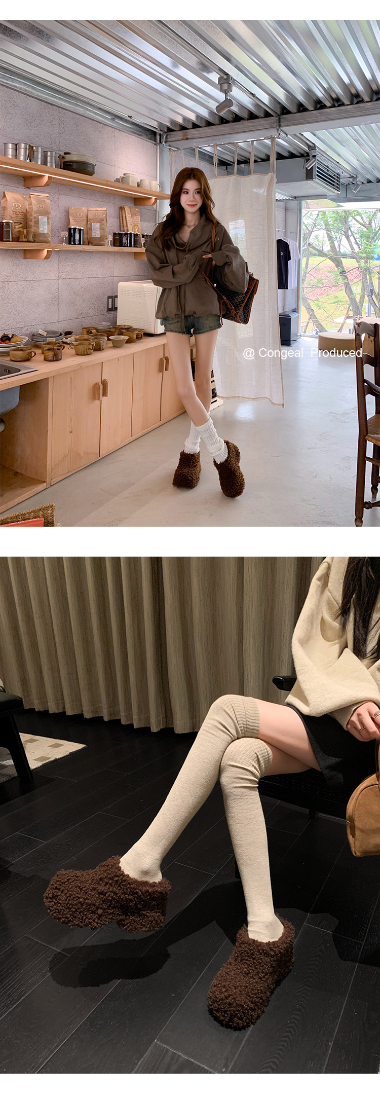 Dép bông Birkenstock đế trong siêu dày nữ, lót lông cừu ấm áp, mũi nhọn len cừu, form bao bọc — Lớp lót nhung đen, Lớp lót nhung màu nâu, Lớp lót đơn màu trắng nhạt, Màu đen một lớp chi tiết 26