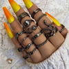 Retro ring solar-powered, set, European style, flowered, wholesale