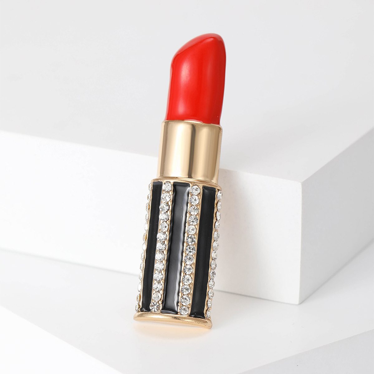 Lipstick Pattern Retro Pin Lipstick Alloy Enamel Women's Brooches