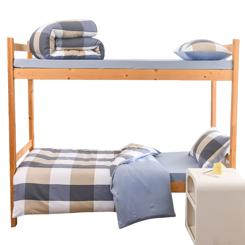 Algodón lavado, dormitorio de estudiantes de tres piezas, literas de dormitorio, lavable a máquina individual universal, lavado a máquina, nuevo estilo 2025