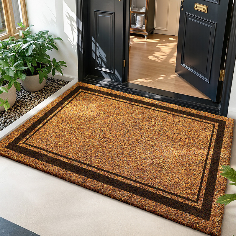 Alfombra de coco natural de fábrica directa para ventas transfronterizas, que elimina barro y polvo, antideslizante, resistente al desgaste, admite personalización y dropshipping.