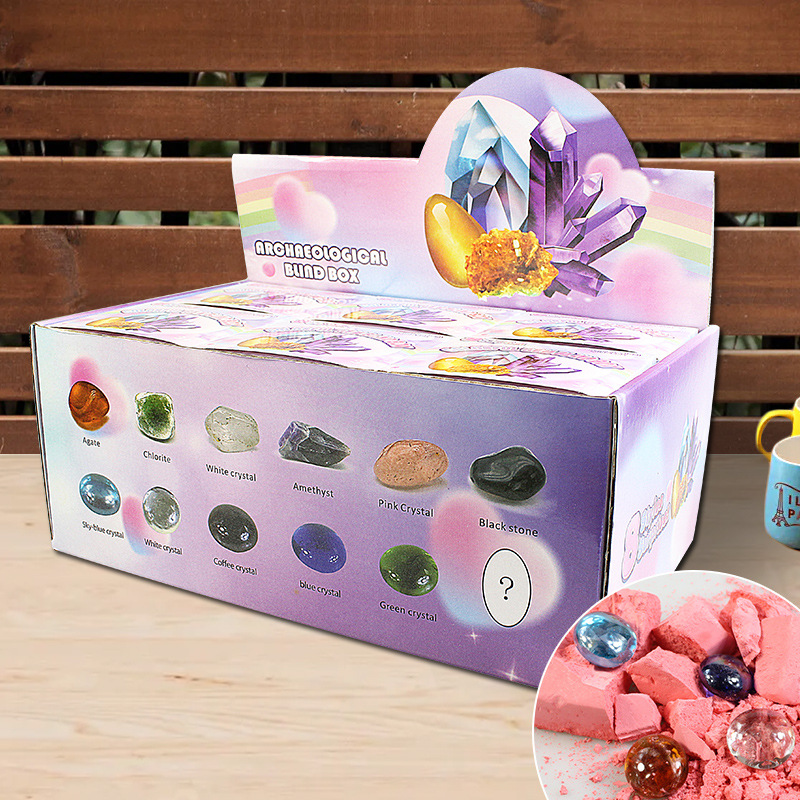 考古挖掘寶石礦石公主水晶尋寶化石玩具手工男孩女孩鑽石寶藏盲盒