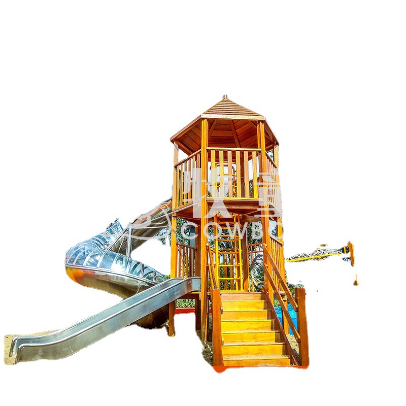 Diapositiva transparente de acero inoxidable para interiores y exteriores Diapositiva espiral de acero inoxidable al aire libre Diapositiva de acero inoxidable grande al aire libre