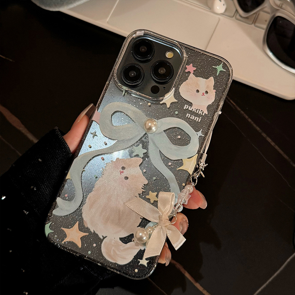 45g Weight iPhone Applicable Brands Phone Cases Classification tpu Material Cat, Bow Knot Pattern Cute Style Tpu Cat Bow Knot Cute Phone Cases Phone Accessories 4