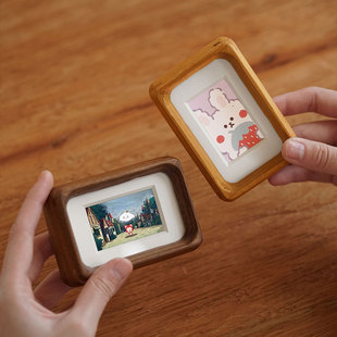 Wash Photo Frame 3inch Couple Solid Wood Photo Frame Square 5inch Photo Frame Wedding Mini 4inch Small Table