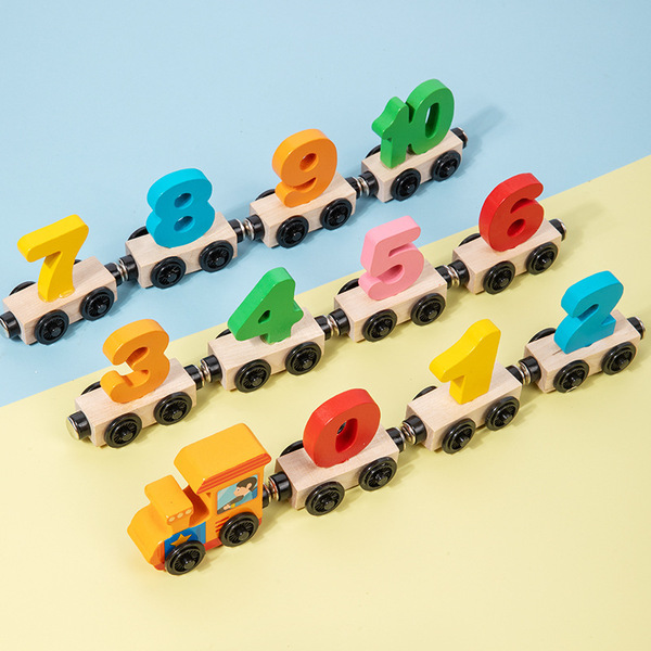 Wooden magnetic digital train