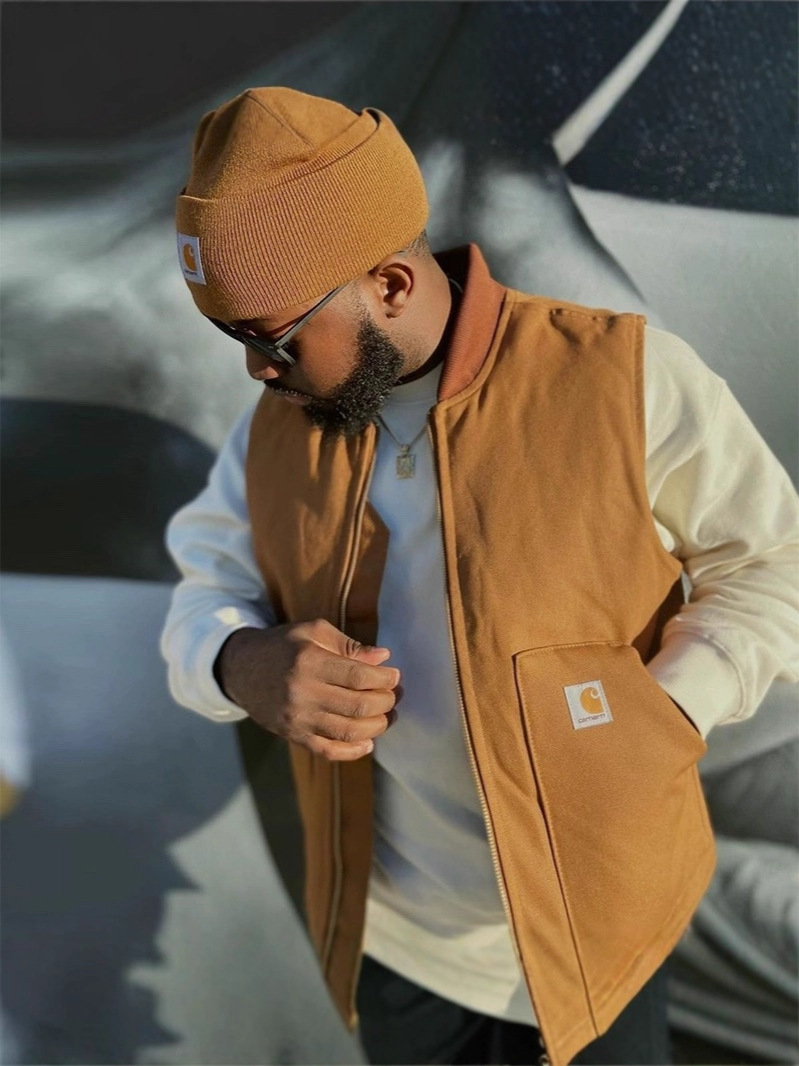 Carkaha V02 de alta calidad antiguo enfatiza lavados con agua de algodón grueso chaleco de hombro americano retro montaña de algodón de marea solar