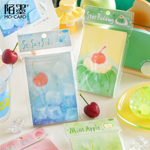 Mo Mo Note Pad Fruity Sweet Tea Series Hand-Painted Colored Lead Style Fruit Notes Non-Adhesive Note Material Paper