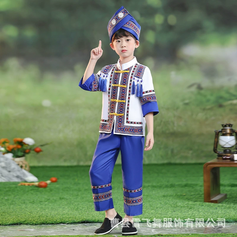 Детские этнические костюмы из провинции Гуанси на 3 марта, костюмы для выступлений детей этнических групп: Чжуан, Миао, Туця, Яо
