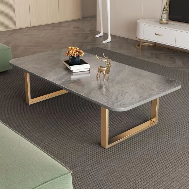 Mesa de centro para un apartamento pequeño, mesa de té de roca, sala de estar, mesa de té minimalista para el hogar, mesa rectangular simple al por mayor