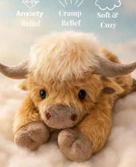 跨境新款Highland Cow Plush高地牛小牛毛绒公仔 牛年吉祥物棕色|undefined