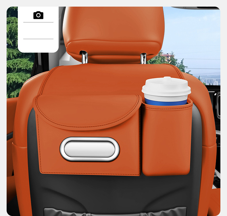 Car tissue box, seat back tissue holder, water cup holder, hanging car tissue cover, multifunctional storage