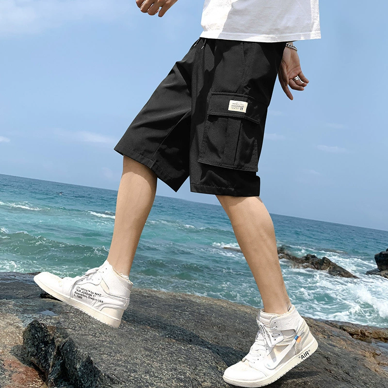 (Временно доступны европейские размеры XXS-3XL) Летние модные брендовые мужские брюки-карго, свободные брюки с пятью точками в корейском стиле, тренд ins.