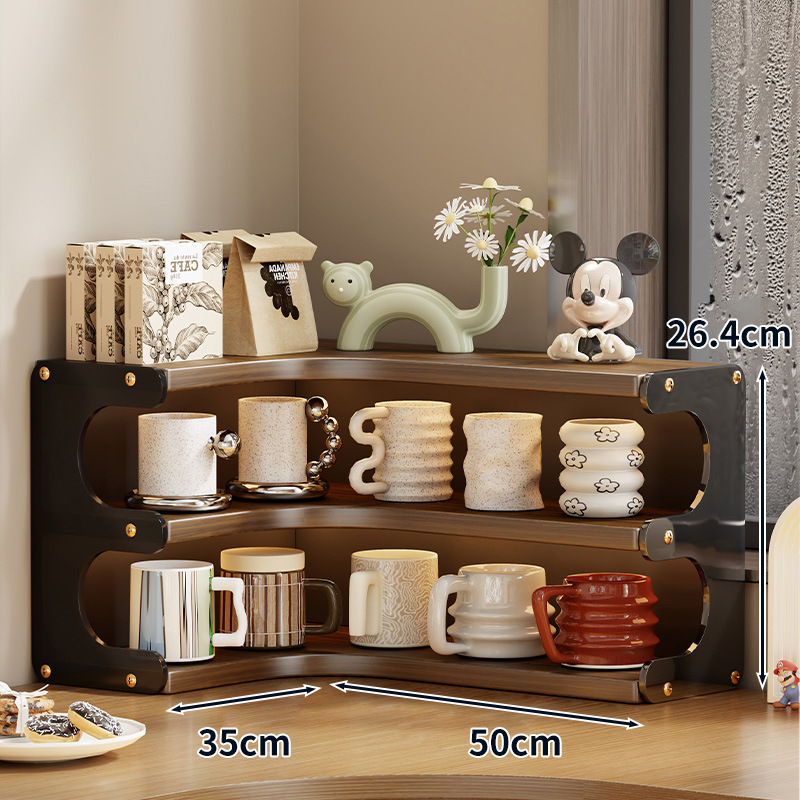 デスクトップ収納ラックアクリルダイニングテーブルコーナーウォーターカップ収納ステーションカウンタートップ多層小さなスナック収納ラック|undefined