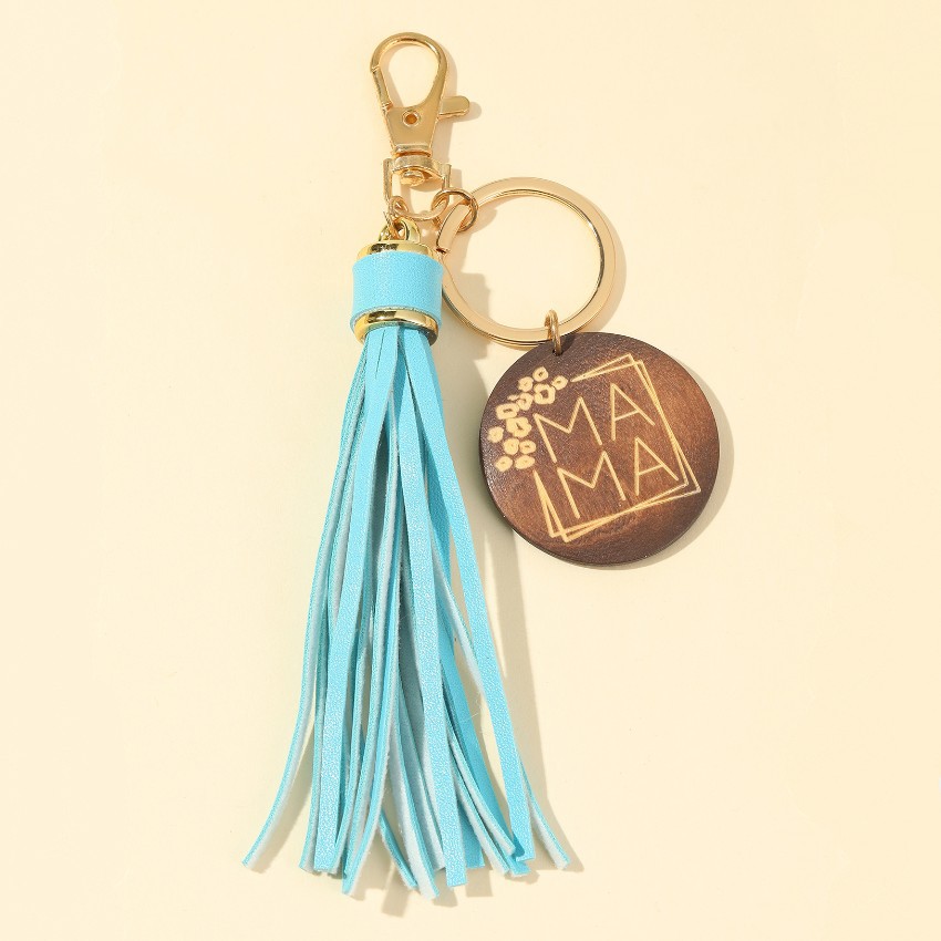 Simple Style Letter Pu Leather Metal Tassel Keychain display picture 3