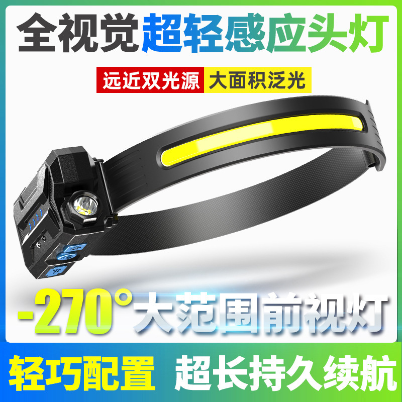强光头灯 多功能挥手感应