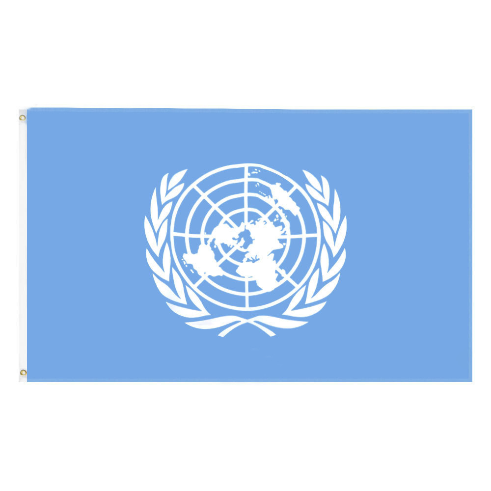 UN Flag 90x150cm Size 4 Polyester Material 3x5Ft Organization Flag For Home Garden Patio Lawn_voghion.com