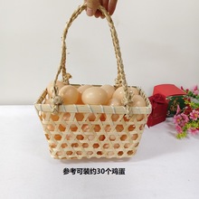 双提礼品篮糖果伴手礼篮茶叶篮鸡蛋篮收纳篮竹质工艺品