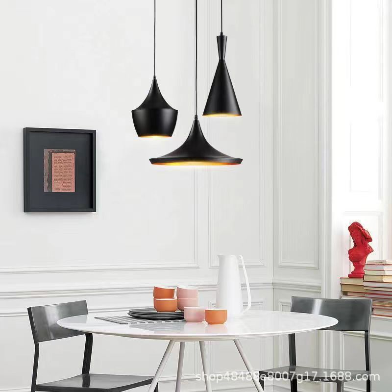 Instrumento musical creativo simple lámpara de tres cabezas nórdico arte retro café lámpara de bar restaurante occidental lámpara de una sola cabeza pequeña lámpara
