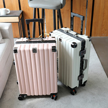 一件代发浅色异形框拉杆箱学生密码箱26寸大容量拉杆箱学生皮箱