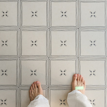 法式复古奶油黑白花砖卫生间浴室厨房防滑地砖民宿玄关咖啡厅墙砖