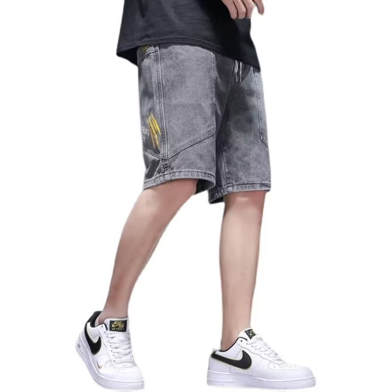 Pantalones cortos de mezclilla lavados retro japoneses para hombres y mujeres, estilo callejero de verano, funciones casuales, monos multibolsillos ~