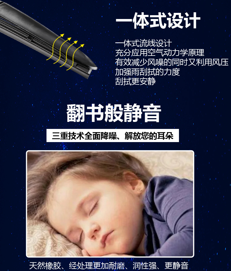 Suitable for Audi A6L Wiper Original Rubber Strip Boneless Silent 05-23 Model A6 Travel Version Original Wiper Blade