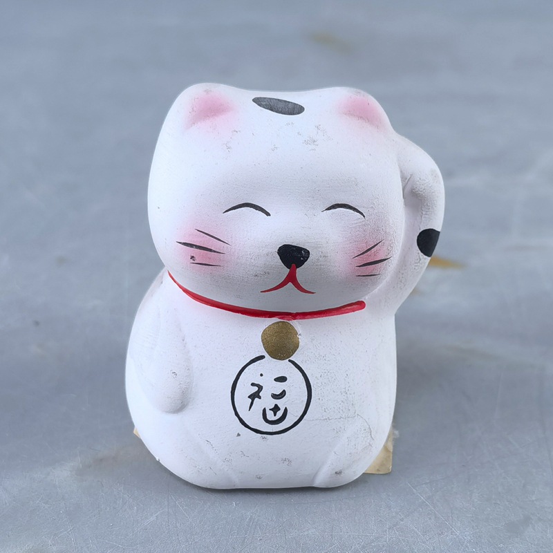 estilo japonés para atraer la riqueza de los gatos cerámicos para curar pequeños adornos de comestibles para gatos para atraer la riqueza de los adornos de automóviles para el hogar flores para mascotas