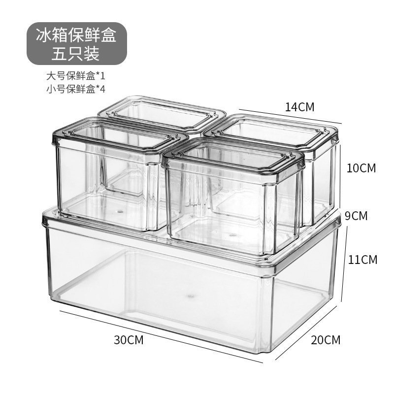 Caja de almacenamiento de PET con tapa para frutas y verduras refrigerador organizador de cocina