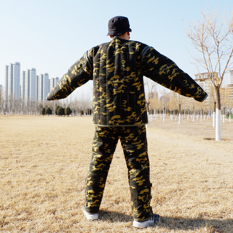 Ropa protectora de camuflaje de lona entrenador de perros entrenamiento de perros suministros para mascotas ropa de entrenamiento Equipo de trabajo para perros equipo de protección