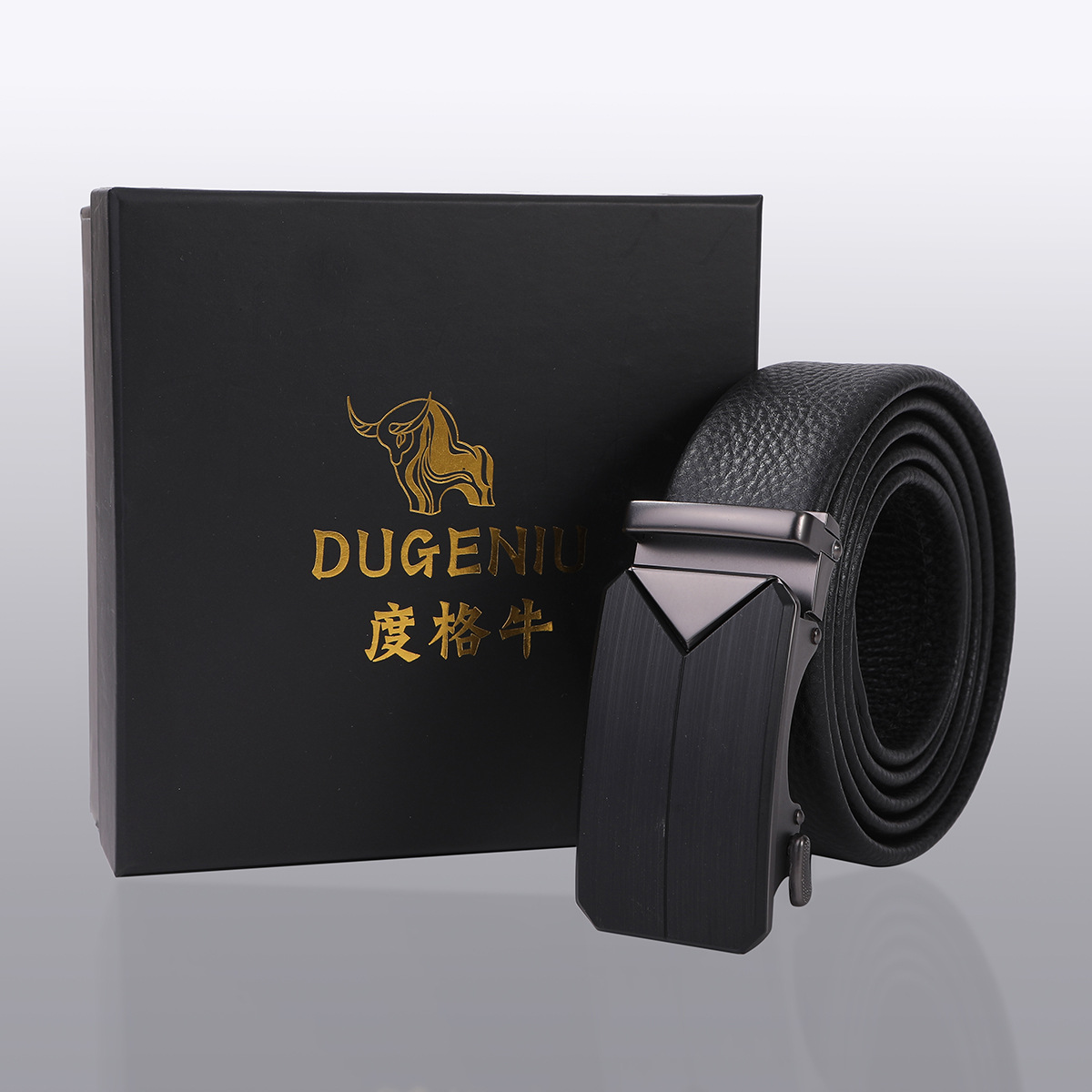 跨境皮带男款真皮皮带锌合金自动扣头腰带时尚皮带男士高级感