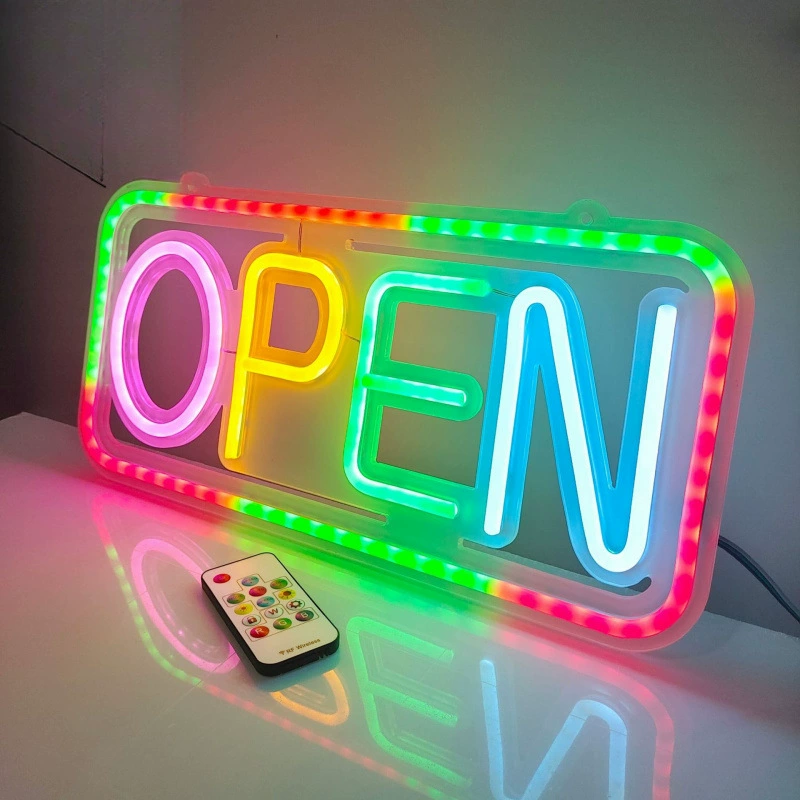 LED неон удаленного управления модель открытого светящегося буква бизнес освещение вспышка декоративный свет реклама