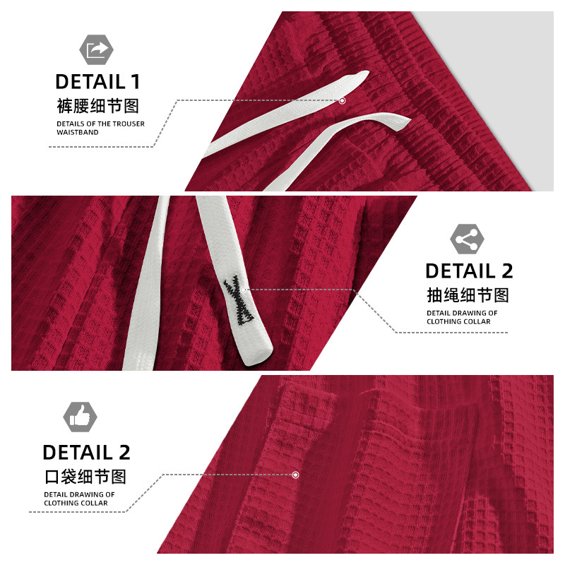 Amazon TK ropa de hombre transfronteriza comercio exterior Europa y América verano nuevo gran waffle hombre rápido secado pantalones cortos casuales de color sólido