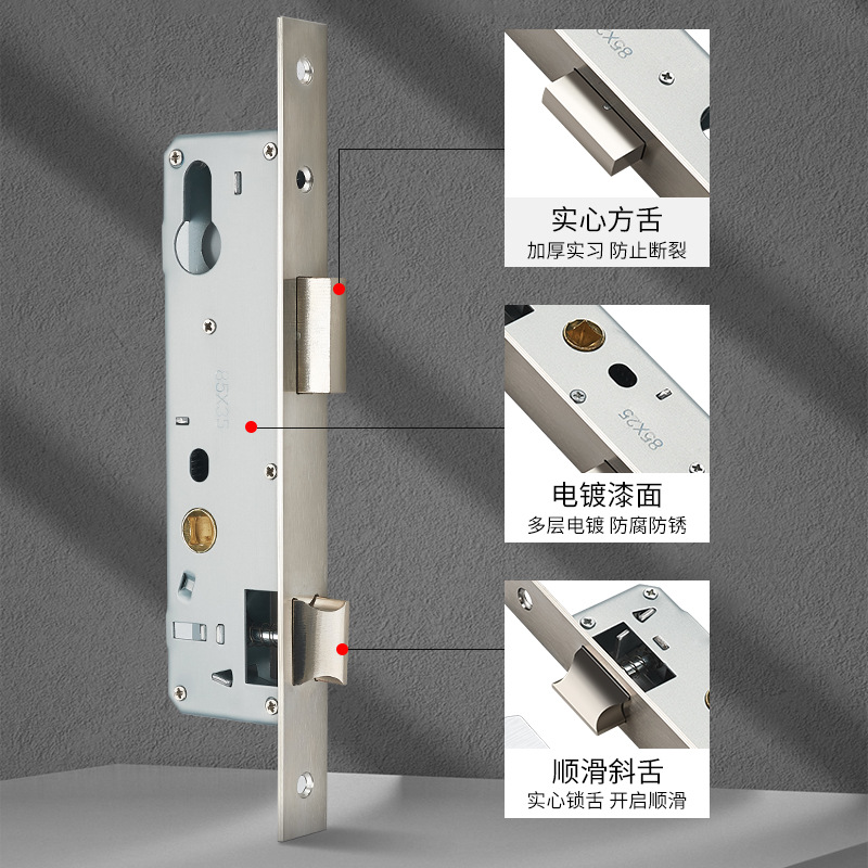 Balcón puerta inserto 8525 puente roto aluminio anticuado cerradura cilindro plástico puerta de acero y ventana cerradura 85 serie 8530