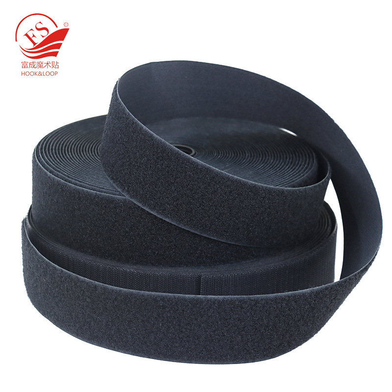 Suministro de velcro de nylon blanco y negro autoadhesivo hebilla de hija sin pegamento de bordado unilateral accesorios de costura de prendas de vestir cinta adhesiva