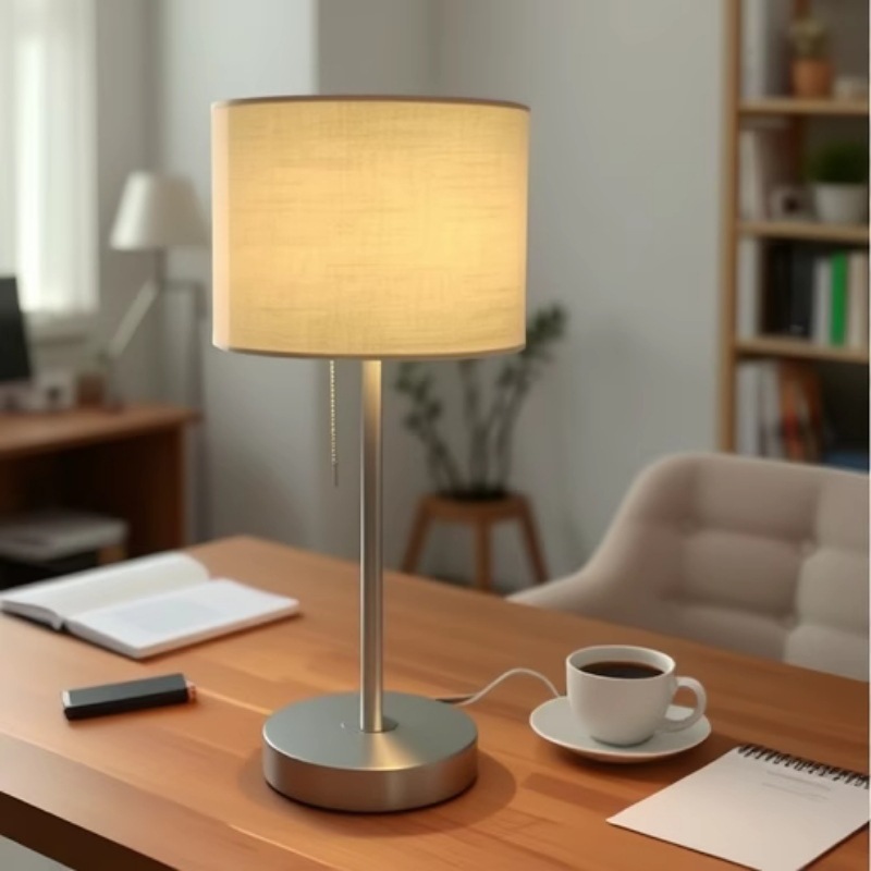 Lámpara de mesa americana simple, moderna, creativa transfronteriza, nuevo toque de fábrica de Zhongshan, lámpara de cabecera de dormitorio con atenuación de tres velocidades