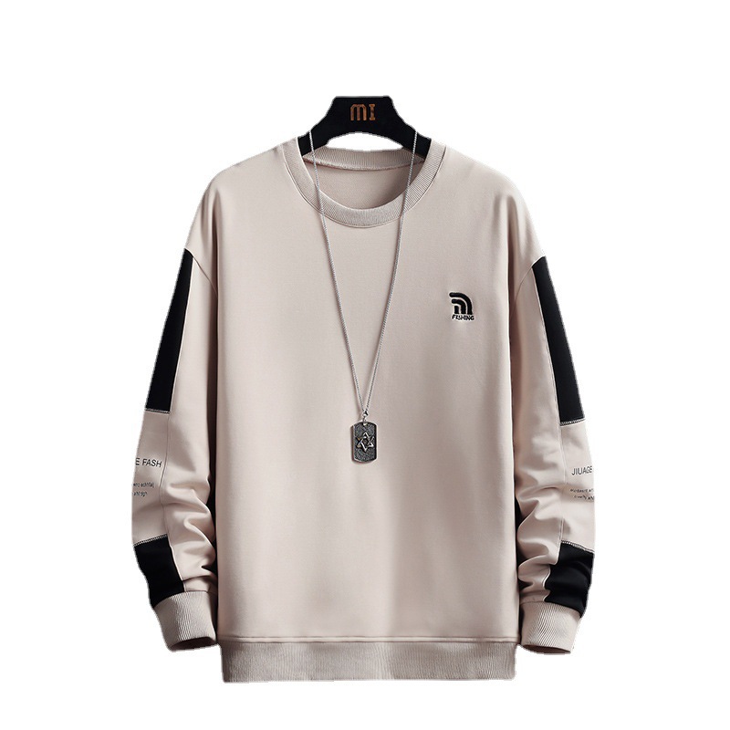 Sudadera con capucha de cuello redondo para hombre, ropa holgada de primavera y nueva, camisa inferior informal de moda de otoño, Sudadera con capucha deportiva para hombre_voghion.com