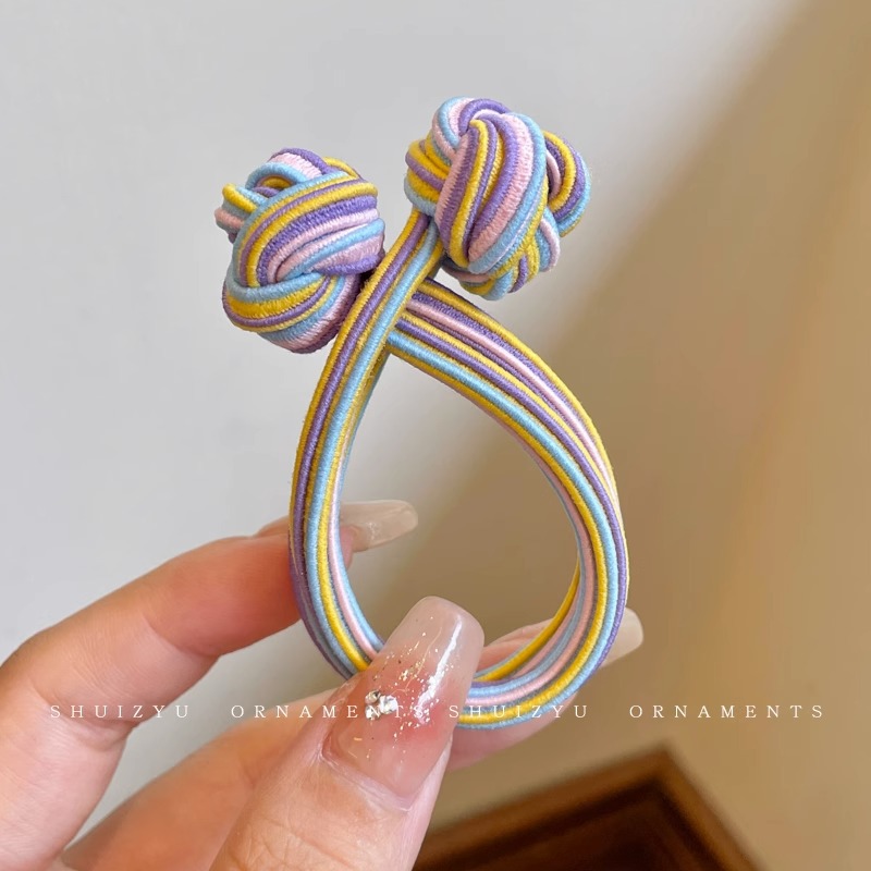 Alta Cola de Caballo anudada cuerda de pelo de alta elasticidad durable cuerda de pelo chica banda de goma corbata cabeza femenina banda de pelo no duele anillo de pelo tocado