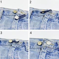 Stretch Expand Waist Button No-Nail No-Stitch Extender Button Adjustable Detachable Button Jeans Waist Expander