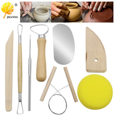 Pottery Tools 8 Set of parts Clay knife suit woodiness Clay carving beginner diy make modelling One piece On behalf of