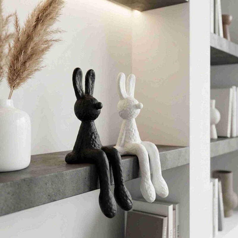Modern Sitting Long-Eared Rabbit Ornament, Light Luxury Living Room Entryway Decoration, Handmade Creative Home Decor, Gift Item