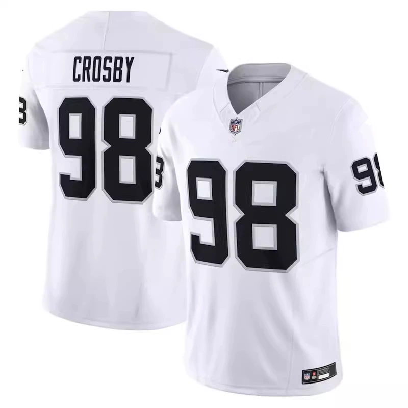 Джерси 2025 Football NFL Raiders Лас-Вегас Рейдерс 98, К Crosby Джентльмены и женщины