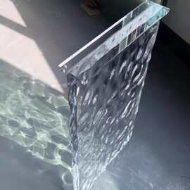 水波纹桌腿渐变石头纹亚克力高透明桌角岛台餐桌悬浮工厂定制透光