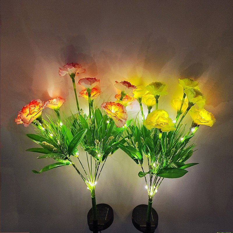 Lámpara de clavel solar simulación linterna decorativa jardín comunidad jardín atmósfera lámpara de césped lámpara de tierra