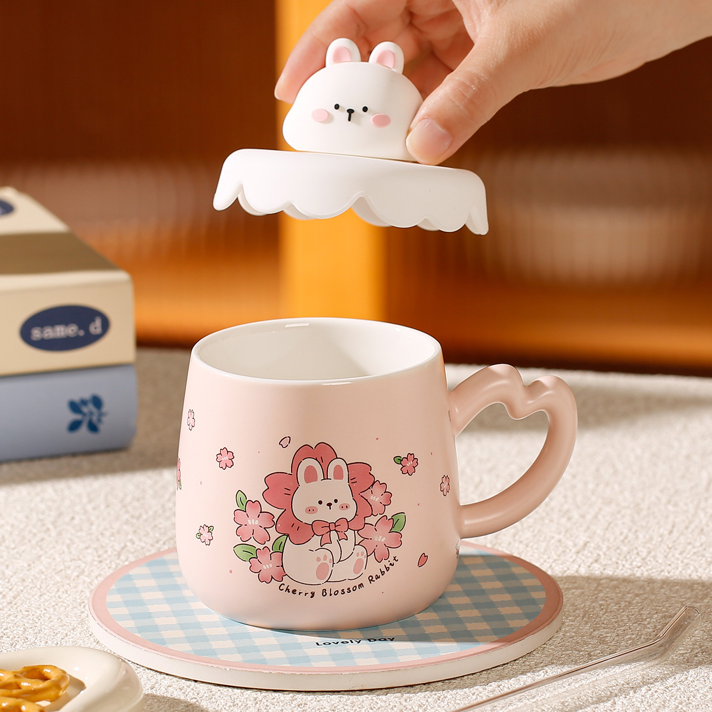 Taza de cerámica con diseño de gato, para leche o café, regalo creativo